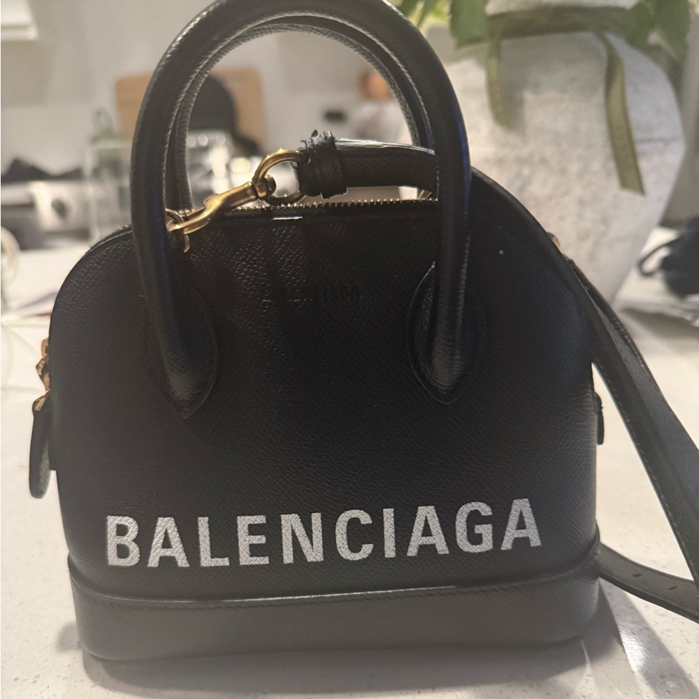 Balenciaga Ville Xxs Top Handle Bag In Black Calfskin Leather - Picture 2 of 8